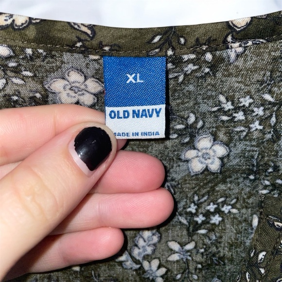 Old Navy Army Green Floral Dress Size XL NWOT - Picture 3 of 4
